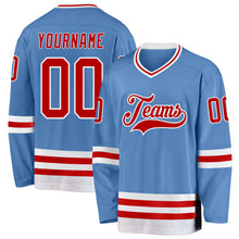 Charger l&#39;image dans la galerie, Custom Light Blue Red-White Hockey Jersey
