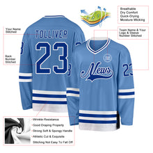 Charger l&#39;image dans la galerie, Custom Light Blue Royal-White Hockey Jersey
