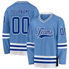 Charger l&#39;image dans la galerie, Custom Light Blue Royal-White Hockey Jersey
