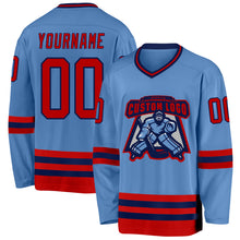 Charger l&#39;image dans la galerie, Custom Light Blue Red-Navy Hockey Jersey
