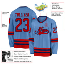 Charger l&#39;image dans la galerie, Custom Light Blue Red-Navy Hockey Jersey
