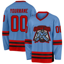 Charger l&#39;image dans la galerie, Custom Light Blue Red-Black Hockey Jersey
