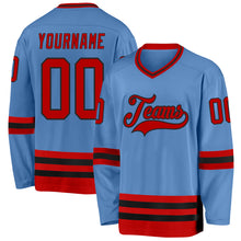 Charger l&#39;image dans la galerie, Custom Light Blue Red-Black Hockey Jersey
