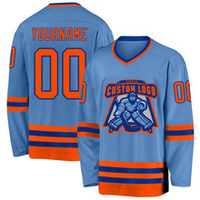 Charger l&#39;image dans la galerie, Custom Light Blue Orange-Royal Hockey Jersey
