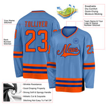 Charger l&#39;image dans la galerie, Custom Light Blue Orange-Royal Hockey Jersey
