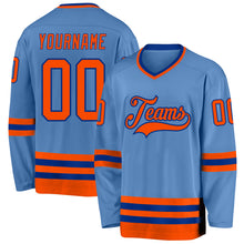 Charger l&#39;image dans la galerie, Custom Light Blue Orange-Royal Hockey Jersey
