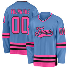 Charger l&#39;image dans la galerie, Custom Light Blue Pink-Black Hockey Jersey
