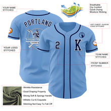 Load image into Gallery viewer, Custom Light Blue Navy-White Authentic Baseball Jersey
