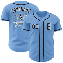 Load image into Gallery viewer, Custom Light Blue Black-White Authentic Baseball Jersey
