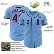 Load image into Gallery viewer, Custom Light Blue Black-Pink Authentic Baseball Jersey
