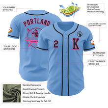 Load image into Gallery viewer, Custom Light Blue Black-Pink Authentic Baseball Jersey
