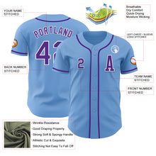 Загрузить изображение в средство просмотра галереи, Custom Light Blue Purple-White Authentic Baseball Jersey
