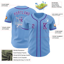 Загрузить изображение в средство просмотра галереи, Custom Light Blue Purple-White Authentic Baseball Jersey
