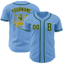 Загрузить изображение в средство просмотра галереи, Custom Light Blue Green-Gold Authentic Baseball Jersey
