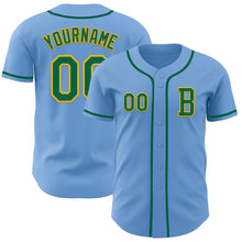 Загрузить изображение в средство просмотра галереи, Custom Light Blue Kelly Green-Gold Authentic Baseball Jersey
