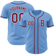 Загрузить изображение в средство просмотра галереи, Custom Light Blue Crimson-White Authentic Baseball Jersey
