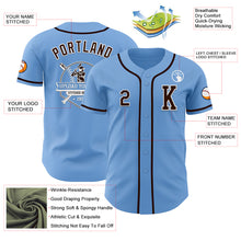 Charger l&#39;image dans la galerie, Custom Light Blue Brown-White Authentic Baseball Jersey
