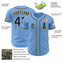 Load image into Gallery viewer, Custom Light Blue Navy-Yellow Authentic Baseball Jersey
