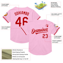 Charger l&#39;image dans la galerie, Custom Light Pink Red Mesh Authentic Throwback Baseball Jersey
