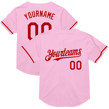 Charger l&#39;image dans la galerie, Custom Light Pink Red Mesh Authentic Throwback Baseball Jersey
