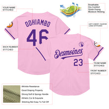 Laden Sie das Bild in den Galerie-Viewer, Custom Light Pink Purple Mesh Authentic Throwback Baseball Jersey
