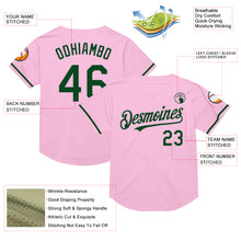 Загрузить изображение в средство просмотра галереи, Custom Light Pink Green Mesh Authentic Throwback Baseball Jersey
