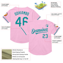 Laden Sie das Bild in den Galerie-Viewer, Custom Light Pink Teal Mesh Authentic Throwback Baseball Jersey
