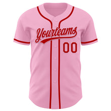 Charger l&#39;image dans la galerie, Custom Light Pink Red Authentic Baseball Jersey
