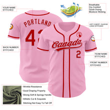 Charger l&#39;image dans la galerie, Custom Light Pink Red Authentic Baseball Jersey
