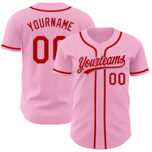 Charger l&#39;image dans la galerie, Custom Light Pink Red Authentic Baseball Jersey
