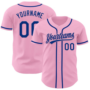 Custom Light Pink Royal Authentic Baseball Jersey