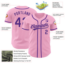 Загрузить изображение в средство просмотра галереи, Custom Light Pink Purple Authentic Baseball Jersey
