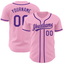 Загрузить изображение в средство просмотра галереи, Custom Light Pink Purple Authentic Baseball Jersey
