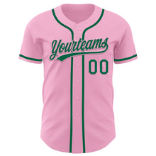 Загрузить изображение в средство просмотра галереи, Custom Light Pink Kelly Green Authentic Baseball Jersey
