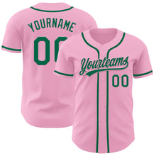 Загрузить изображение в средство просмотра галереи, Custom Light Pink Kelly Green Authentic Baseball Jersey
