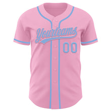 Загрузить изображение в средство просмотра галереи, Custom Light Pink Light Blue Authentic Baseball Jersey
