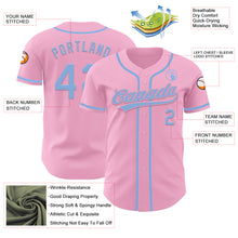 Загрузить изображение в средство просмотра галереи, Custom Light Pink Light Blue Authentic Baseball Jersey
