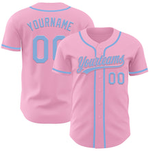 Загрузить изображение в средство просмотра галереи, Custom Light Pink Light Blue Authentic Baseball Jersey
