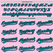 Load image into Gallery viewer, Custom Light Pink Teal-Black Authentic Throwback Baseball Jersey
