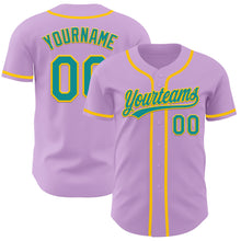 Charger l&#39;image dans la galerie, Custom Light Purple Teal-Yellow Authentic Baseball Jersey
