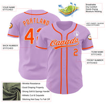 Charger l&#39;image dans la galerie, Custom Light Purple Orange-White Authentic Baseball Jersey
