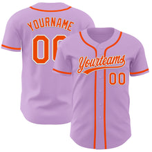 Charger l&#39;image dans la galerie, Custom Light Purple Orange-White Authentic Baseball Jersey
