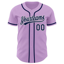 Charger l&#39;image dans la galerie, Custom Light Purple Navy-White Authentic Baseball Jersey
