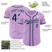 Charger l&#39;image dans la galerie, Custom Light Purple Navy-White Authentic Baseball Jersey
