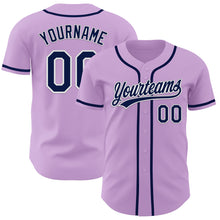 Charger l&#39;image dans la galerie, Custom Light Purple Navy-White Authentic Baseball Jersey
