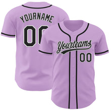 Charger l&#39;image dans la galerie, Custom Light Purple Black-White Authentic Baseball Jersey
