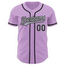 Charger l&#39;image dans la galerie, Custom Light Purple Black-Gray Authentic Baseball Jersey
