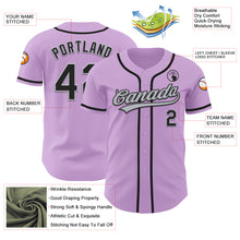 Charger l&#39;image dans la galerie, Custom Light Purple Black-Gray Authentic Baseball Jersey
