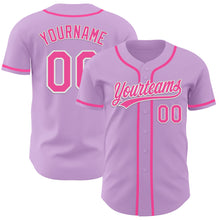 Charger l&#39;image dans la galerie, Custom Light Purple Pink-White Authentic Baseball Jersey
