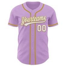 Charger l&#39;image dans la galerie, Custom Light Purple White-Old Gold Authentic Baseball Jersey
